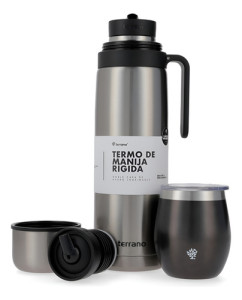 Termo 1lt Terrano Premium Mate Acero Inox + Bombilla Regalo Inox Y Mate C/tapa