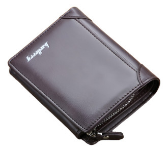 Billetera Compacta Bolsillo Plegable Cierre Boton Baellerry Coffee Liso