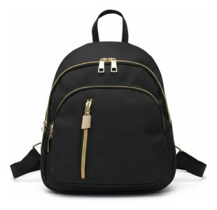 Mochila Mochilita Dama Chica Urbana Moda Negra Liso Negro