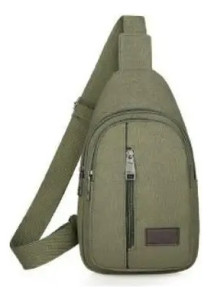 Riñonera Bandolera Cruzada Unisex Morral Con Correa Urbana Verde Musgo