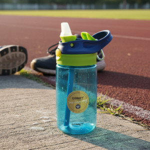 Botella Plastica Infantil Pico Retractil C/asa Escolar Azul