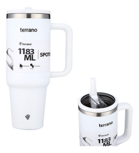 Vaso Termico Inox Terrano Spotiecup 1183 Ml Con Pico Blanco Tritan