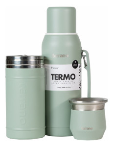 Mate Termo Terrano Base Silicona Yerbera Kit Matero Kit Oliva Termo Base Silicona-flap