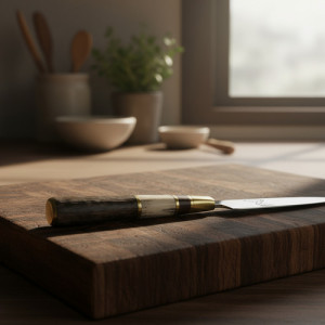 Set Cuchillo Tenedor Chaira Cuero Artesanal Parrilla Acero Genérico