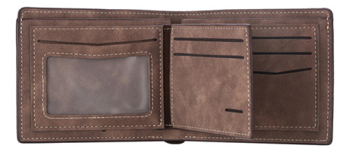 Billetera Caballero Hombre Simil Cuero Vista Superio Terrano