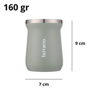 Mate Terrano Chico 160ml Acero Inox Camionero + Bombilla Oliva