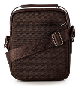 Morral Chico Con Solapa Terrano C/ Correa Unisex Caballero Marrón Lisa Níquel Na