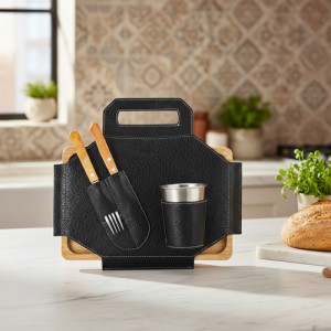 Set De Asado C/ Vaso Tabla Terrano Camping Parrilla