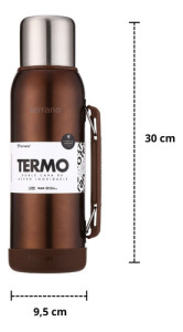 Termo 1lt Terrano Premium Base Silicona Antigolpes Copper