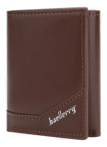 Billetera Tarjetero Baellerry Antirrobo Rfid Elegante Clasic Liso Marrón