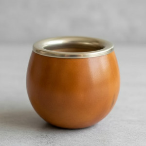 Mate Porongo Calabaza Acero Inox Liso Boca Chata Porongo