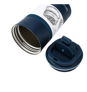 Vaso Térmico Acero Inox Terrano 510 Ml Premium Engomado Azul Lisa