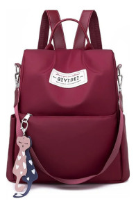 Mochila Bolso Urbana Antirrobo Lisa Hermosa Sencilla Diseños Roja Lisa Oxford