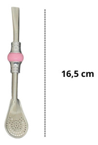 Bombilla Corta Piedra Acero Inox. Moderna Elegante Para Mate Rosa