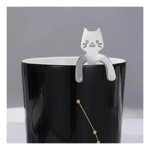 Cuchara Cucharita Cafe Té Acero Inox. Animada Gato Michi Acero