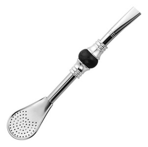 Bombilla Corta Piedra Acero Inox. Moderna Elegante Para Mate Negro