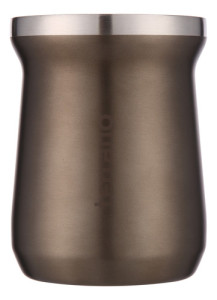 Mate Tradicional Camionero Acero Inox Doble Capa 230 Terrano Marrón Metalizado