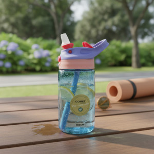 Botella Plastica Infantil Pico Retractil C/asa Escolar Lila