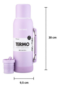 Termo 1lt Terrano Premium Base Silicona Antigolpes Lila