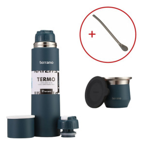 Kit Set Termo Inox Bala 750 Y Mate Flap Bombilla De Regalo