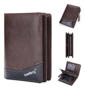 Billetera Baellerry Masculina Símil Cuero Práctica Vertical Liso Marrón Oscuro