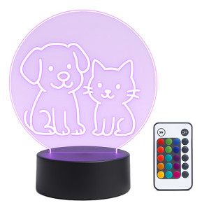 Velador Led Acrílico Rgb Mesa Pizarra Control Remoto Lapiz