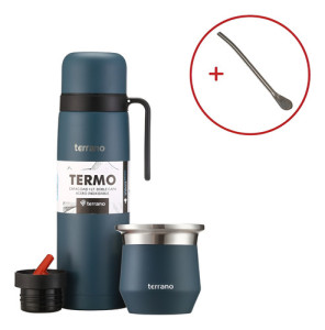 Kit Mate Tapa Silicona Termo Terrano Acero Inox + Bombilla Petroleo
