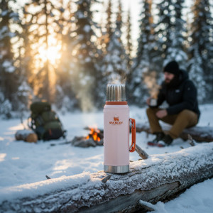 Termo Stanley Clásico 1 It Acero Inox Premium Tapon Cebador Rosa