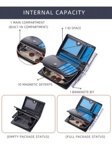 Billetera Baellerry Masculina Símil Cuero Práctica Vertical Negro Liso