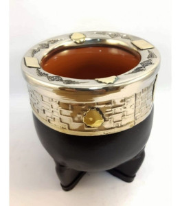 Mate Imperial Cuero De Alpaca Con Apliques De Bronce 09