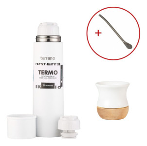 Kit Matero Termo 750ml Mate Ceramica Terrano Bombilla Regalo