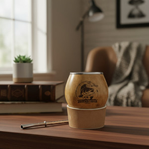 Mate Calabaza + Posa Mate + Grabado Personalizado Laser Porongo Calabaza