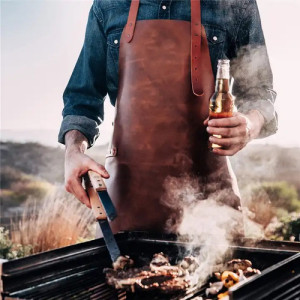 Delantal Ajustable Símil Cuero Parrilla Chef Cocina