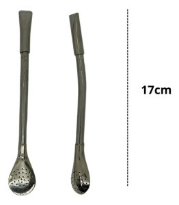 Mate Calabaza Bombilla 17cm Alpaca Posa Mate + Luz Bombilla Recta Cincelada