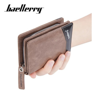 Billetera Baellerry Masculina Símil Cuero Práctica Vertical Marrón Claro Liso
