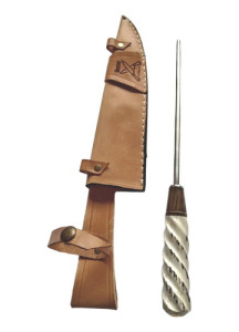 Set Cuchillo Tenedor Chaira Vaina Artesanal Parrilla Acero