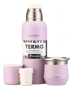 Kit Termo 750ml Terrano Mate Acero Tapa Silicona + Bombilla