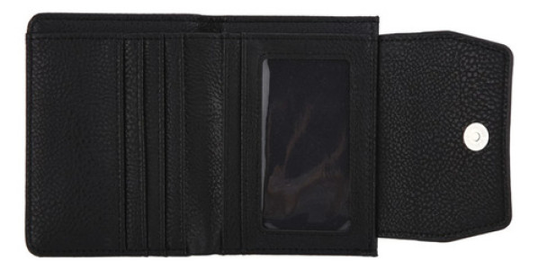 Monedero Billetera Japon Terrano Dama Mujer Simil Cuero Liso Negro