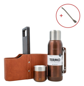 Kit Matero Terrano Mate Termo Base Silicona Matera Bombilla Cooper Mate Folkie