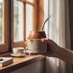 Mate Porongo C/boq. Inox, Posa Mate Y Bombillón Alpaca Negro