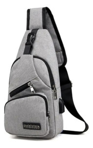 Bandolera Riñonera Cruzada Unisex Morral Bolso Urbano Gris