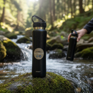 Botella Termica 750ml Comet Acero Inox Con Pico Colores Negro