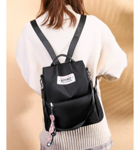 Mochila Bolso Urbana Antirrobo Lisa Hermosa Sencilla Diseños Negro Liso Oxford