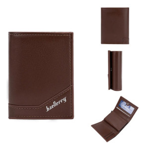Billetera Tarjetero Baellerry Antirrobo Rfid Elegante Clasic Liso Marrón