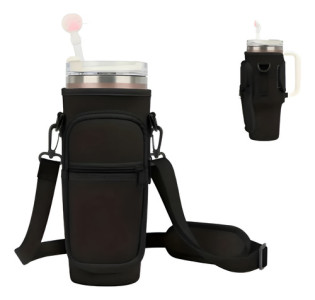 Funda Protectora Porta Quencher Vaso Spotie Neopreno Lisa Negro