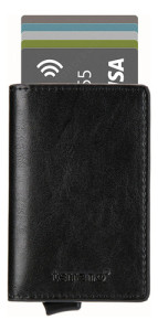 Billetera Tarjetero Rfid Anti Clonación Antirrobo Terrano Negro Liso