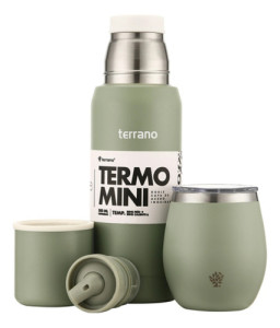 Kit Set Terrano Mini 500 Ml Bombilla De Regalo 5 Años Gtia C/ Tapa Oliva