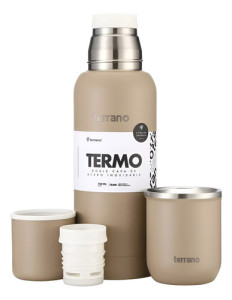 Set Termo Terrano 750ml+ Mate Acero Sicilia. Bombilla Regalo