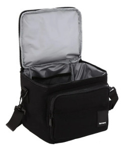 Lonchera Launchera Portavianda Capitoneada Terrano Liso Negro