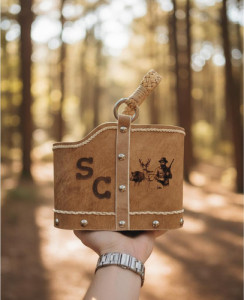 Matera Cuero Crudo Trenzada Con Grabado A Laser Cuero